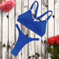 thumbnail image 4 of Gibobby Conjunto de Bañador Sexy Verano damas sexy bikini color sólido dos piezas traje de baño playa traje de baño(Azul,M), 4 of 5