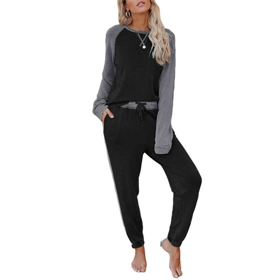 Ekouaer Women's Pajama Set Long-Sleeved Pajama Set Loungewear Pullover Pajamas Sweatshirt and Pocketed Pants