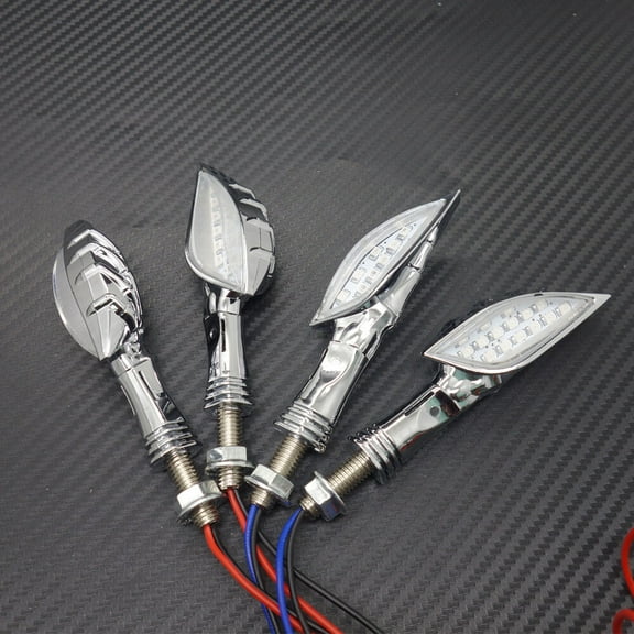 4PCS Chrome Skull LED Turn Signal Light For Honda Shadow VT 600 700 750 1100