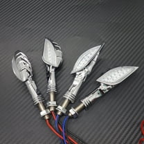 4PCS Chrome Skull LED Turn Signal Light For Honda Shadow VT 600 700 750 1100