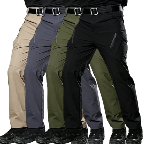 Men 6 Pocket Work Pants UPF50  Regular Stretch Fit All Terrain Light Cargo Pants S-XXL（1 piece）