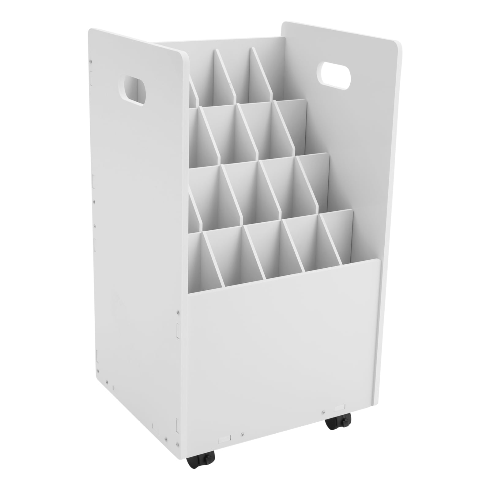 20-Slot Roll File Organizer 15.3x13.3x24.8in White 4-Tier Blueprint Storage Rack for Blueprints, Posters