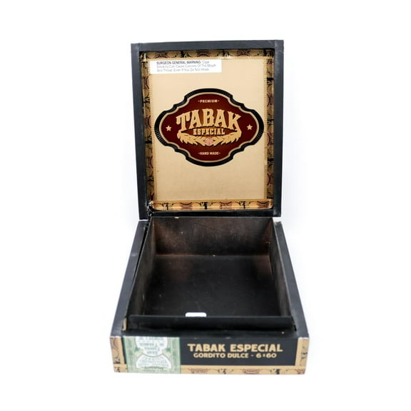 Tabak Especial Gordito Dulce Empty Wood Cigar Box 8.75" x 7.25" x 2.5"
