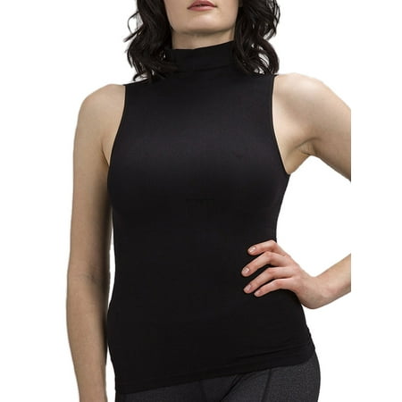 plus button walmart shaping turtleneck mock ribbed sleeveless fitted fits slim neck tank shirt body medium dialog displays option additional