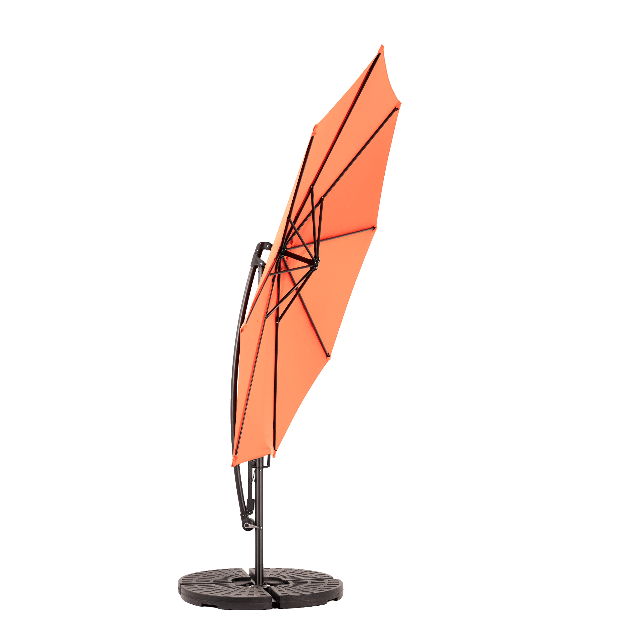 Leumius 10ft Outdoor Patio Umbrella,Outdoor Offset Cantilever Umbrella with 8 Sturdy Ribs and Easy Tilt Adjustment,Patio Market Umbrella for Pool Deck Porch Backyard Garden,Orange(No Base)