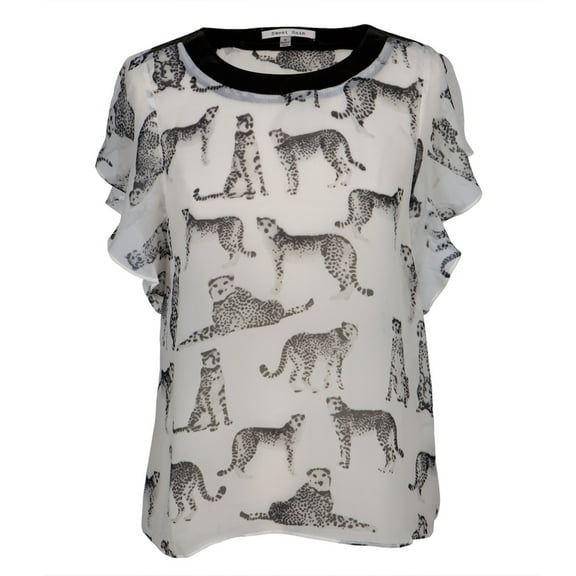 Cheetah All-Over Women's Short Sleeve Blouse - Medium