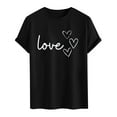 thumbnail image 3 of Tops para hombre, blusas y camisas de cuello redondo y manga corta para hombre. Camiseta/camisa informal de cuello redondo y manga corta con estampado de corazones para hombre. Tops de poliéster para, 3 of 4