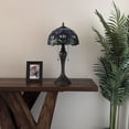 thumbnail image 6 of Tiffany Table Lamp Blue Purple Stained Glass Tulips LED Bulbs Included Vintage For Living Room Bedroom Bedside 12"W*12"D*22"H, 6 of 6