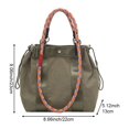 thumbnail image 7 of Hfppkn Green Lightweight Nylon Casual Commuter Shoulder Bag, Trendy Underarm Top Handle Purse for Daily Use 23x22x13cm, 7 of 7