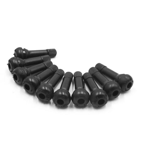 10pcs TR414 Black Car Tubeless Vacuum Snap-in Tire Tyre Valve Stem w Dust (Best Tire Valve Caps)