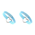 thumbnail image 1 of sweethay Collar colorido Gargantillas de cuero de clavícula de Halloween de estilo japonés multicolor Gargantilla de corazón de diseño simple Azul Azul claro 2piezas sweethay CBP038105, 1 of 6
