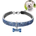 thumbnail image 1 of Pet Collar Rhinestone Bone Elastic Dog Collar Pet Necklace Collar for Dogs Cats, 1 of 9