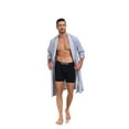 thumbnail image 3 of MAYFISH 100% Cotton Mens Lightweight Robe Summer Short Sleeve Bathrobe Soft Knee Length Robe with Pockets (Grey, M), 3 of 6