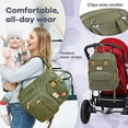 thumbnail image 3 of RUVALINO Baby Diaper Bag Backpack, Waterptoof Large Multifunctional Travel Bag with Extra Durable Fabric and Foldable Changing Pad include, Army Green, 3 of 9