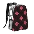 thumbnail image 4 of 16 Inch Transparent Backpack With Lightweight And Durable Design Without Pockets Transparent For Work Business Travel Sports Argyle Plaid Darkorchid_2, 4 of 7