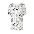 thumbnail image 4 of Gamivast V Neck T Shirts for Women Short/Long Sleeve Vinatge Floral Print Silk Blouses Dressy Casual Short Sleeve Summer Tops 2024 Vacation, 4 of 5