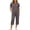 Dark Gray, variant on Women's 2 Piece Summer Loungewear Set Crew Neck Short Sleeve Top and Drawstring Capri Pants Soft Lightweight Casual Home Vacation Outfits White