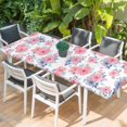 thumbnail image 2 of Pink Watercolor Floral Table Cloths for 8 Foot Rectangle Tables, Spring Flower Abstract Art Patio Waterproof Elastic Fitted Tablecloths, Washable Rectangular Table Cover for Camping, 2 of 8