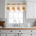 thumbnail image 3 of Orange Sunflower Valance Curtains for Kitchen/Living Room/Bathroom/Bedroom Window, Rod Pocket Small Topper Half Short Window Curtains Voile Sheer Scarf, Spring Summer Botanical Flowers 42"x12", 3 of 8