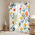 thumbnail image 3 of Manfei Colorful Cartoon Floral Black Out Curtains,Rustic Flower Curtains Pack of 2 (42x63 Each),White Green Orange Bedroom Curtains For Children,Super Cozy Room Decor, 3 of 6