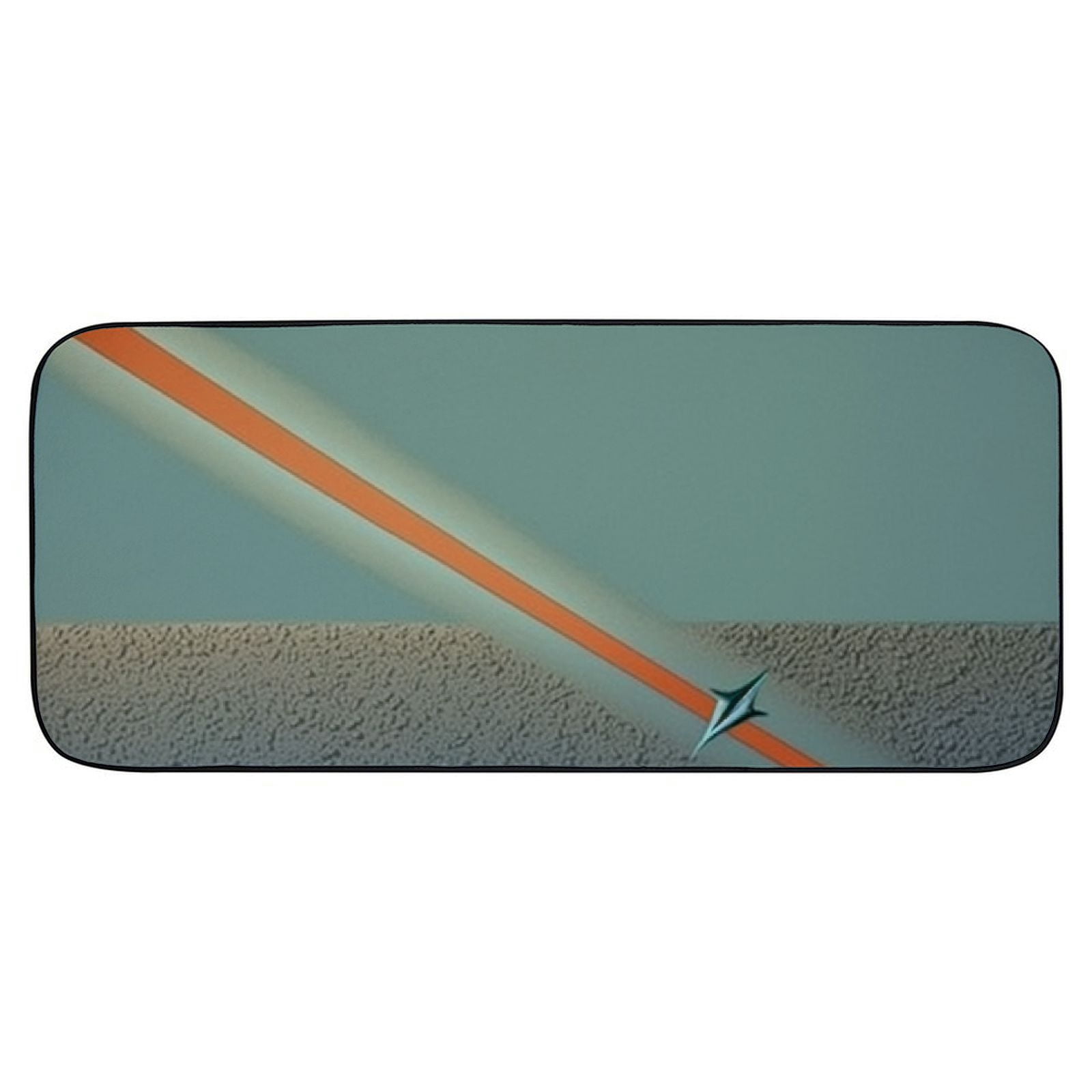Heduofu Sheila Wenzel-Ganny Army Green Orange Stripe Welcome Mat, Decorative Door Mat, Door Mat with Non-Slip Rubber Backing, Easy Cleaning, Traps Dirt, for Entry, Patio, Garage 19.68*47.24 in