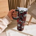 thumbnail image 6 of 40oz Valentines Day Tumbler with Handle and Straw, Valentine''s Day Anniversary Wedding Birthday Gifts for Women Girls, Stainless Steel Double Walled Vacuum Cup (Black), 6 of 6