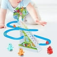 thumbnail image 1 of Little Dinosaur Slide Toy Set Fácil de instalar Juguete para interiores Chasing Playset Dinosaurio divertido Subir escaleras Juguete para niños 6 dinosaurio CUTICAT Juguetes de pista deslizante, 1 of 8