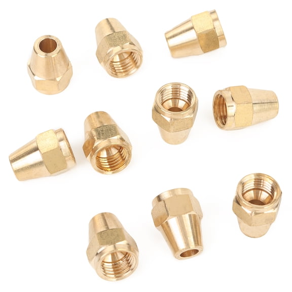 LTWFITTING Brass 3/16" OD Short SAE 45 Deg Flare Nut,Brass Flare Tube Fitting(pack of 10)