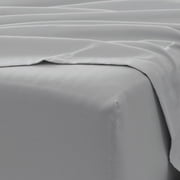 Noble Linens 4 Piece Solid Microfiber Bed Sheet Set, Light Gray, Queen