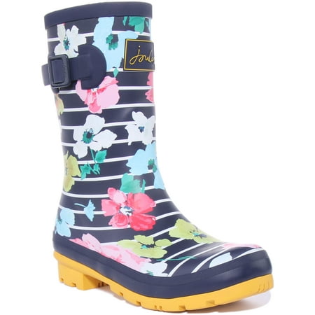 

Joules Molly Welly Women s Stripe Floral Printed Waterproof Boot In Navy Size 6