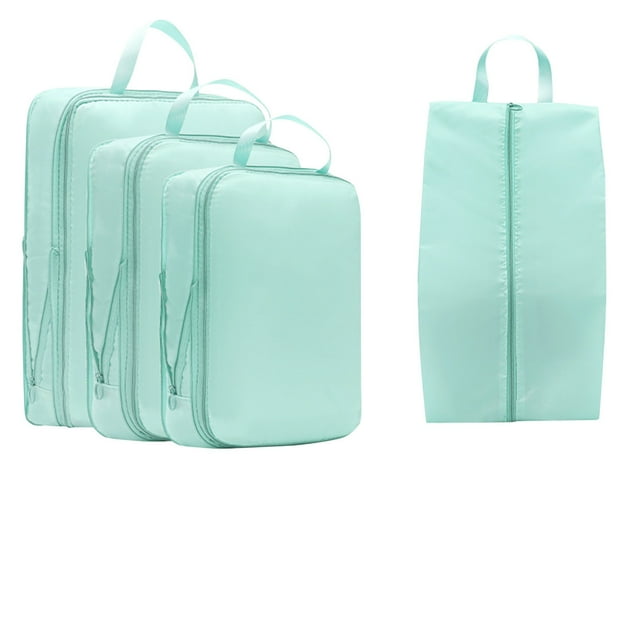 Sac de Rangement de Voyage Ensemble de 4 Pcs Imperméable Grande Capacité Double Couche Fermeture Éclair Affaires Voyage