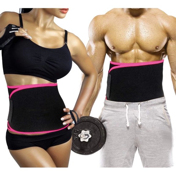 Waist Trainer Belt for Women Men, Sweat Waist Shaper Trimmer, Tummy Control Band with Ring, Adjustable Abdominal Shaper for Slimming Support