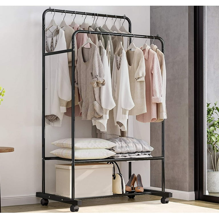 Raybee Freestanding Bedroom Clothes Rack Metal Garment Rack with