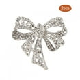 thumbnail image 1 of 2pcs Brillant Strass Arc Forme Broche Alliage Collier Pin Vêtements Accessoire Bijoux Cadeau, 1 of 12