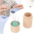 thumbnail image 1 of Circular Wooden Sewing Needle Holder Pincushion Box Capacity Multifunction Pin Cushion with Embroidery, 1 of 8