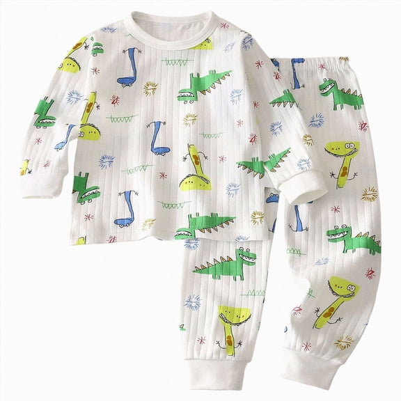 TOWED22 Toddler Baby Girl Boy Fall Winter Clothes 2 Piece Hooded Sweatshirt Tops and Joggers Pants Set Cute Print Outfits Clothing(Green,12-18 M)