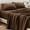 chocolate, variant on Dzire Linen High Kotton 1000 Thread Count 10 inch Deep Pocket 3 PCs Fitted Sheet Set 100% Egyptian Cotton Solid Pattern Chocolate|king