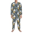 thumbnail image 3 of Yiaed Squirrel And Leaves Print Men’s Pajamas Set - Long Sleeve Button Down Sleep Shirt and Pajama Bottoms Sleepwear Set Mens Pjs Sets Men's Pajama Bottoms-XX-Large, 3 of 7