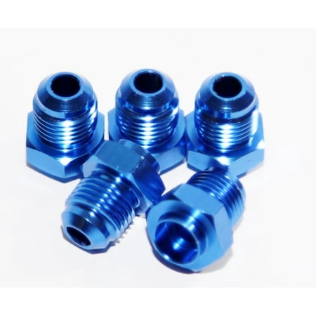 6AN AN-6 Male Thread Straight Weld on Flare Aluminum Anodized Fitting BLUE (5)