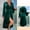 Green Long Robe, variant on Sexy Burgundy Velvet Long Robe Kimono Bathrobe Gown Autumn Winter Women Sleepwear Lace Trim Nightgown Loose Homewear Lounge Wear (Green Long Robe,L)
