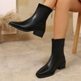 thumbnail image 2 of Boots for Women Pointy Toe Chunky Heel Ankle Short Boots Women's Fashion Casual Solid Color Back Zipper Low Heel Dressy Boots, 2 of 10