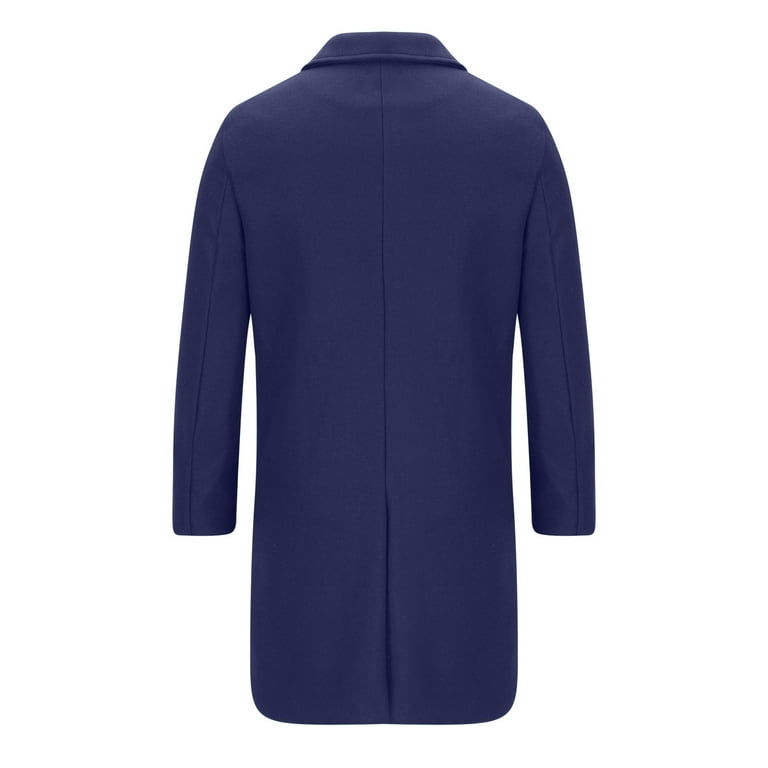 Lovskoo Mens Winter Coats Pea Coat Ingle-Breasted Warm Long