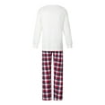 thumbnail image 5 of Family Matching Christmas Pajamas, Baby Romper/Letter Deer Snowflake Pattern Long Sleeve Tops and Plaid Pants Sleepwear Set, 5 of 10