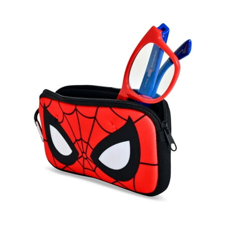 Spider-Man Child Blue Light Blocking Glasses With Zippered Case and Carabiner