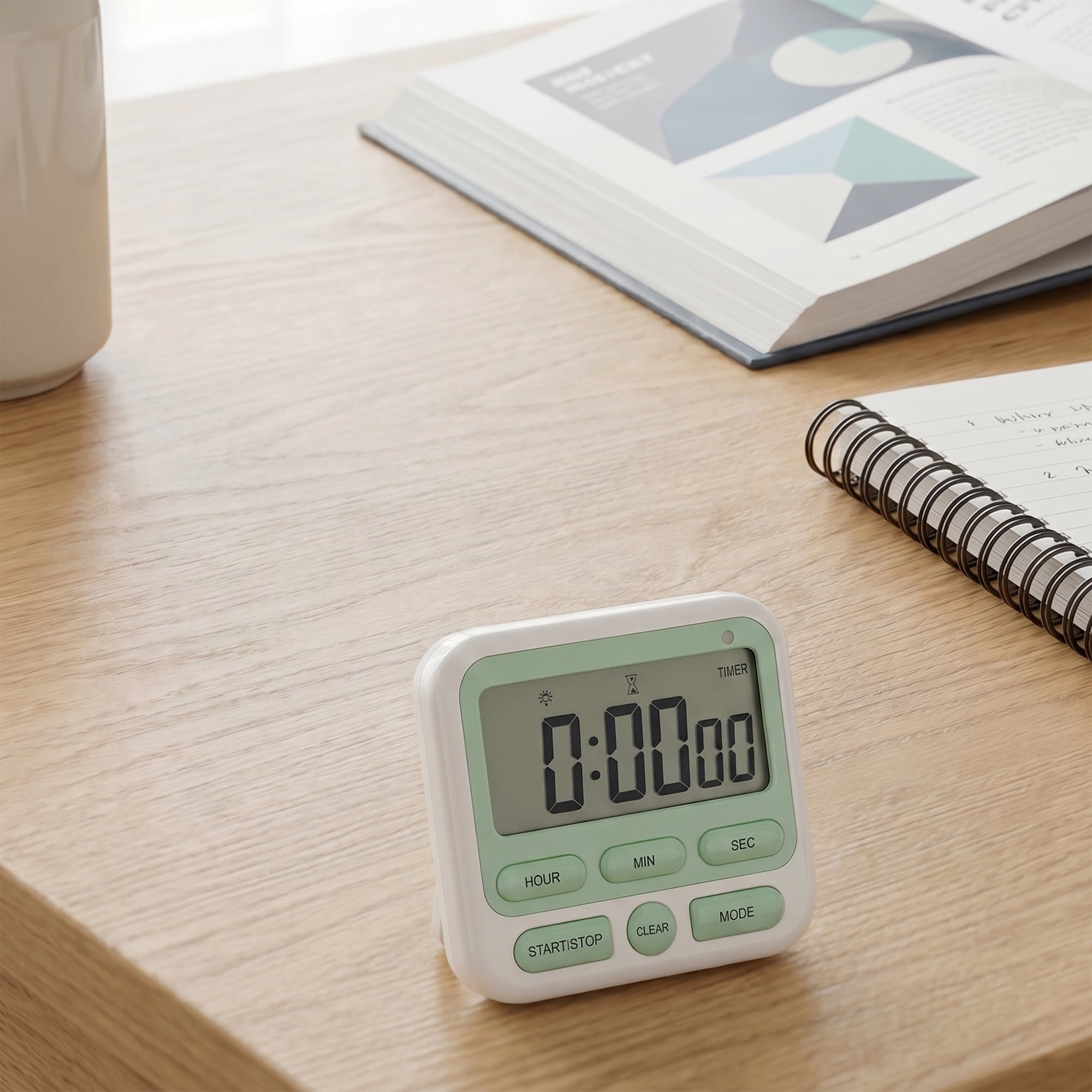 Unique Bargains Kitchen Timer Loud Alarm Clock Magnetic Backing Stand Cooking Timers Green
