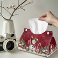 thumbnail image 2 of ZUXONGSY Christmas Snowman Tissue Box Cover 2 Pcs Decorative Tissue Boxes Covers with Buttons Rectangular PU Long Tissue Box Cover Wear Resistant Napkin Holder Case Christmas Home Decor, 2 of 7
