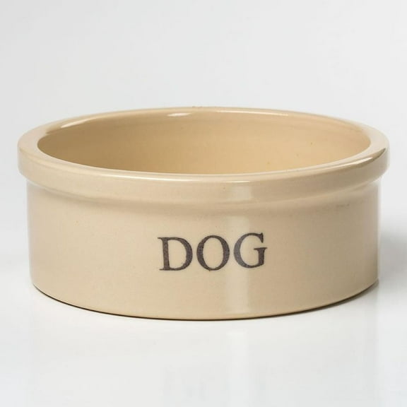 Ohio Stoneware Dog Food Crock Bowl Feeder Dish Labeled Dog Bristol 7 in