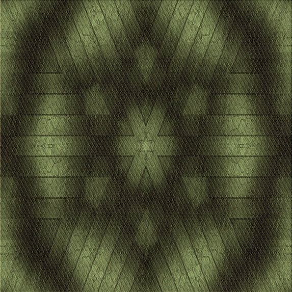 Ahgly Company Indoor Square Patterned Fern Green Area Rugs, 7' Square