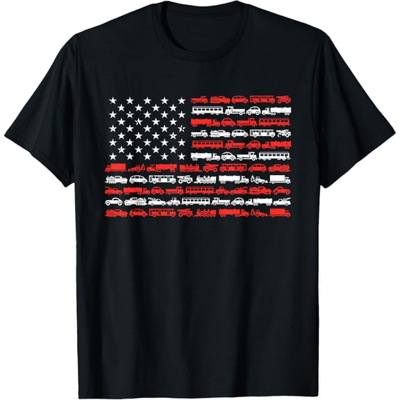 t-shirt Vintage Train Locomotive Engine American Flag Model Builder T-Shirt mens t shirt，black，women，funny，misfits，men，journey