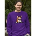 thumbnail image 2 of Color Corgi Peeking Sweatshirt Men -Image by Shutterstock, Male Small, 2 of 4